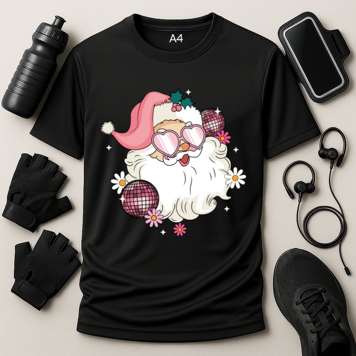 Groovy Santa Claus Disco Christmas Holiday Cooling Performance Crew T-Shirt