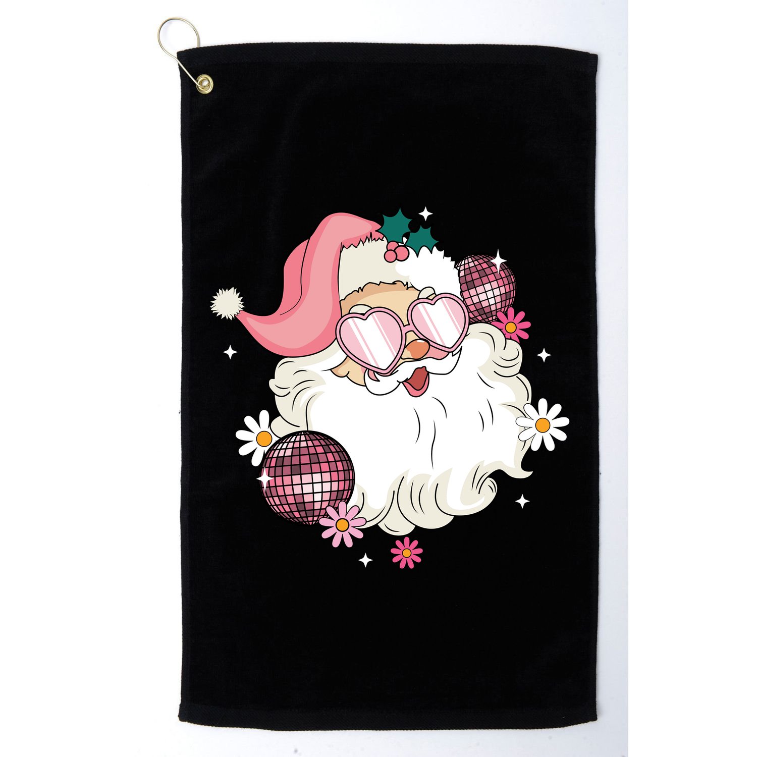 Groovy Santa Claus Disco Christmas Holiday Golf Towel