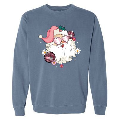 Groovy Santa Claus Disco Christmas Holiday Garment-Dyed Sweatshirt