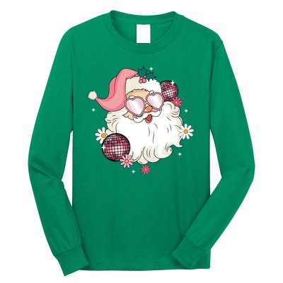 Groovy Santa Claus Disco Christmas Holiday Long Sleeve Shirt