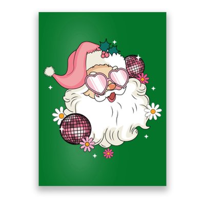 Groovy Santa Claus Disco Christmas Holiday Poster