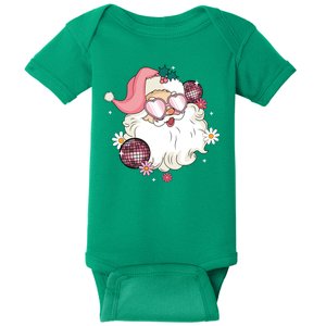 Groovy Santa Claus Disco Christmas Holiday Baby Bodysuit