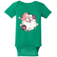 Groovy Santa Claus Disco Christmas Holiday Baby Bodysuit