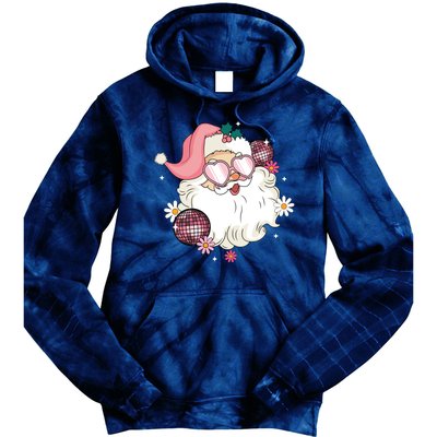 Groovy Santa Claus Disco Christmas Holiday Tie Dye Hoodie