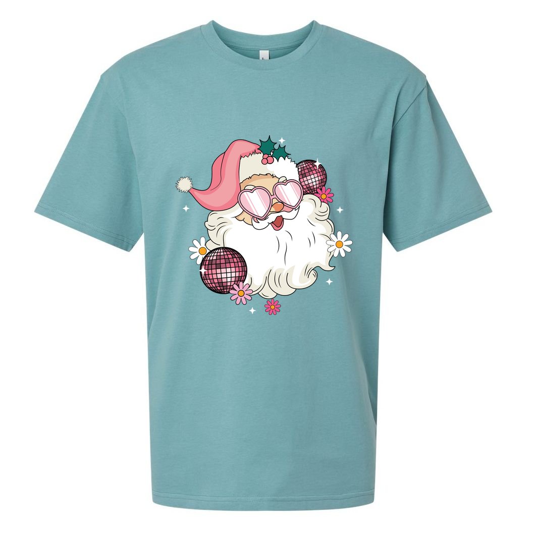 Groovy Santa Claus Disco Christmas Holiday Sueded Cloud Jersey T-Shirt