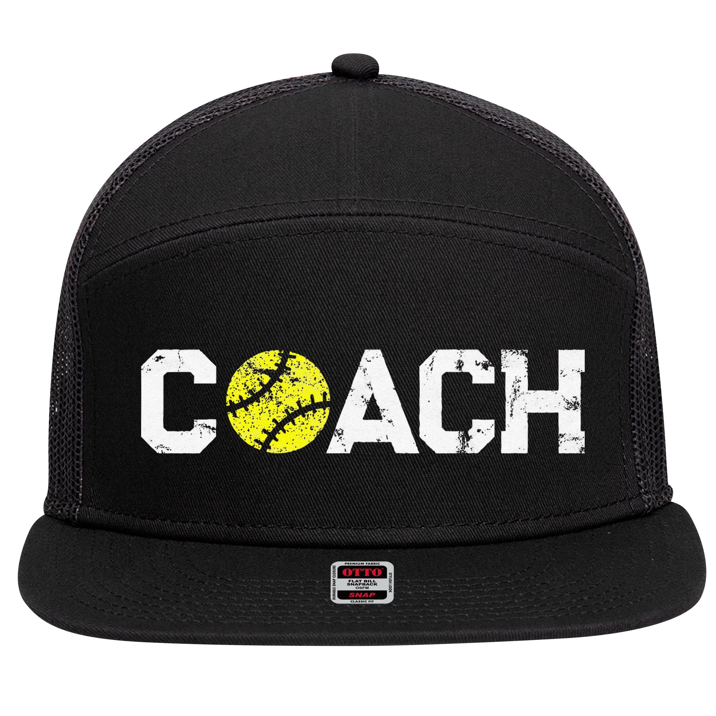 Gifts Softball Coaches Appreciation Softball Coach 7 Panel Mesh Trucker Snapback Hat