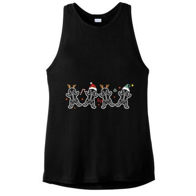 Gingerbread Skeleton Christmas Radiology Shir Xray Tech Ladies PosiCharge Tri-Blend Wicking Tank