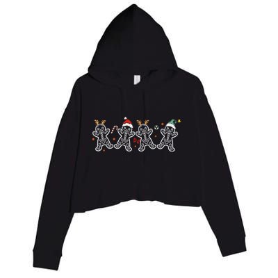 Gingerbread Skeleton Christmas Radiology Shir Xray Tech Crop Fleece Hoodie