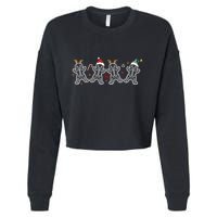 Gingerbread Skeleton Christmas Radiology Shir Xray Tech Cropped Pullover Crew