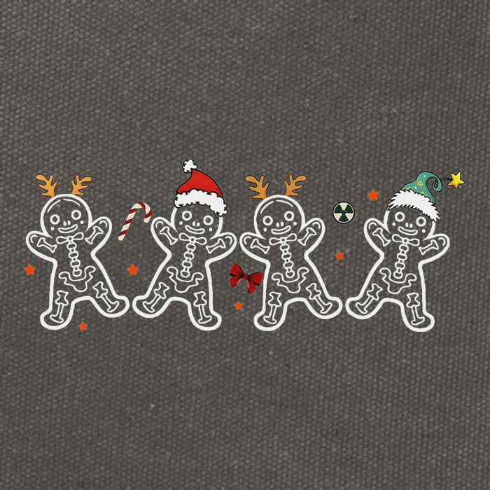 Gingerbread Skeleton Christmas Radiology Shir Xray Tech Cotton Canvas Backpack