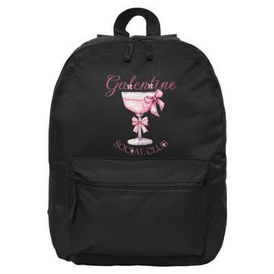 Galentine Social Club Valentines Day Coquette Bow Wine 16 in Basic Backpack