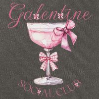 Galentine Social Club Valentines Day Coquette Bow Wine Cotton Canvas Backpack