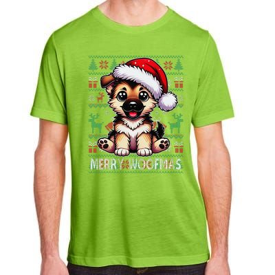 German Shepherd Christmas Ugly Sweater Funny Dog Lover Xmas Adult ChromaSoft Performance T-Shirt