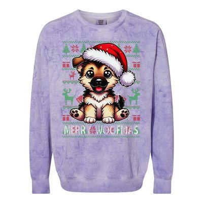 German Shepherd Christmas Ugly Sweater Funny Dog Lover Xmas Colorblast Crewneck Sweatshirt