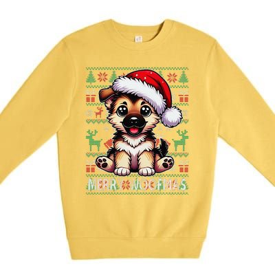 German Shepherd Christmas Ugly Sweater Funny Dog Lover Xmas Premium Crewneck Sweatshirt