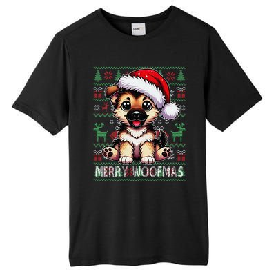 German Shepherd Christmas Ugly Sweater Funny Dog Lover Xmas Tall Fusion ChromaSoft Performance T-Shirt