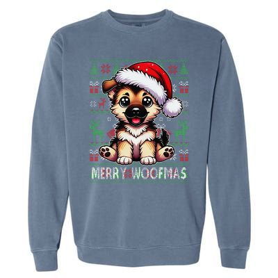 German Shepherd Christmas Ugly Sweater Funny Dog Lover Xmas Garment-Dyed Sweatshirt