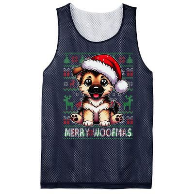 German Shepherd Christmas Ugly Sweater Funny Dog Lover Xmas Mesh Reversible Basketball Jersey Tank