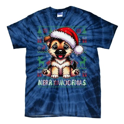 German Shepherd Christmas Ugly Sweater Funny Dog Lover Xmas Tie-Dye T-Shirt