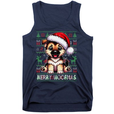 German Shepherd Christmas Ugly Sweater Funny Dog Lover Xmas Tank Top