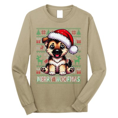 German Shepherd Christmas Ugly Sweater Funny Dog Lover Xmas Long Sleeve Shirt