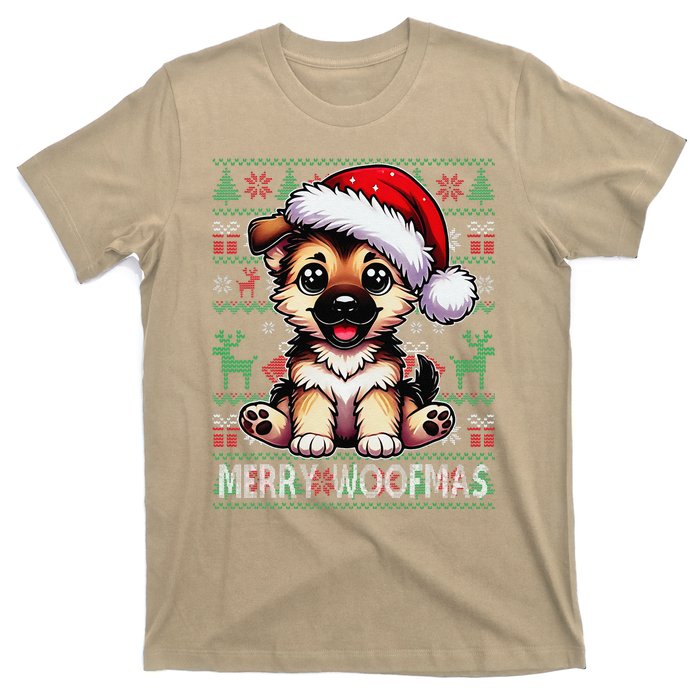 German Shepherd Christmas Ugly Sweater Funny Dog Lover Xmas T-Shirt