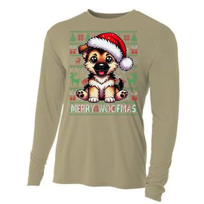 German Shepherd Christmas Ugly Sweater Funny Dog Lover Xmas Cooling Performance Long Sleeve Crew