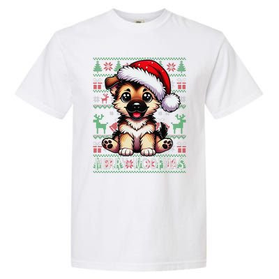 German Shepherd Christmas Ugly Sweater Funny Dog Lover Xmas Garment-Dyed Heavyweight T-Shirt