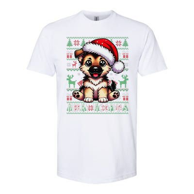 German Shepherd Christmas Ugly Sweater Funny Dog Lover Xmas Softstyle CVC T-Shirt