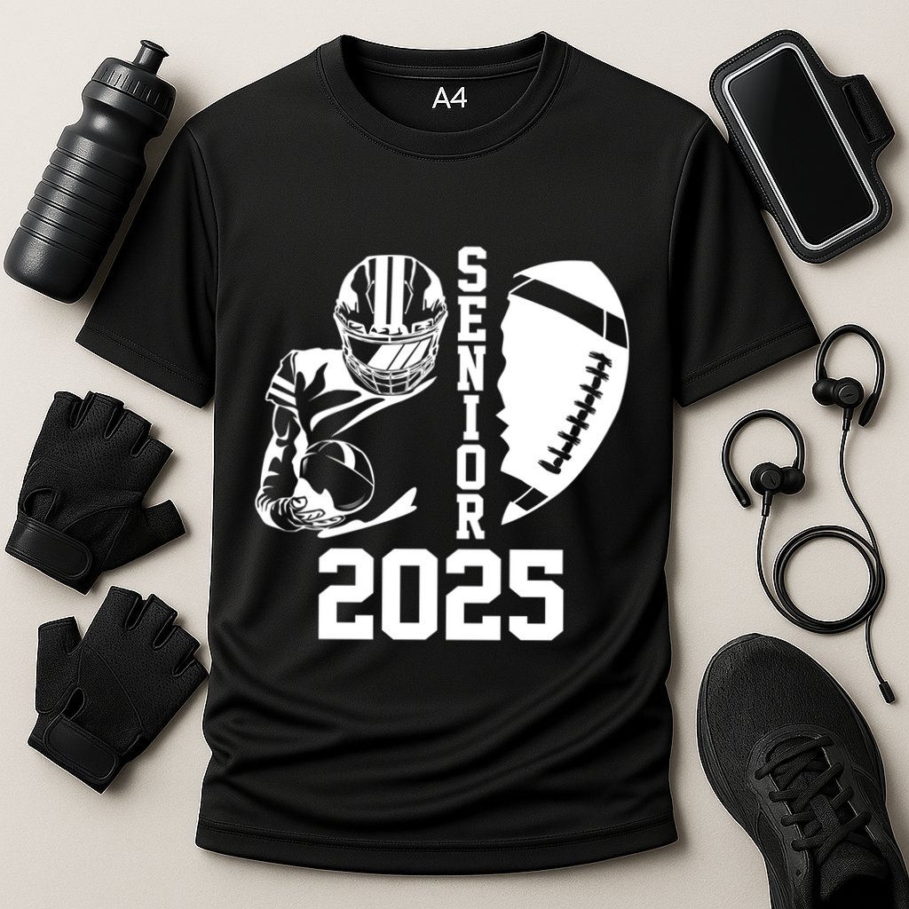 Graduate Senior Class Of 2025 Graduation American Football Gift Cooling Performance Crew T-Shirt