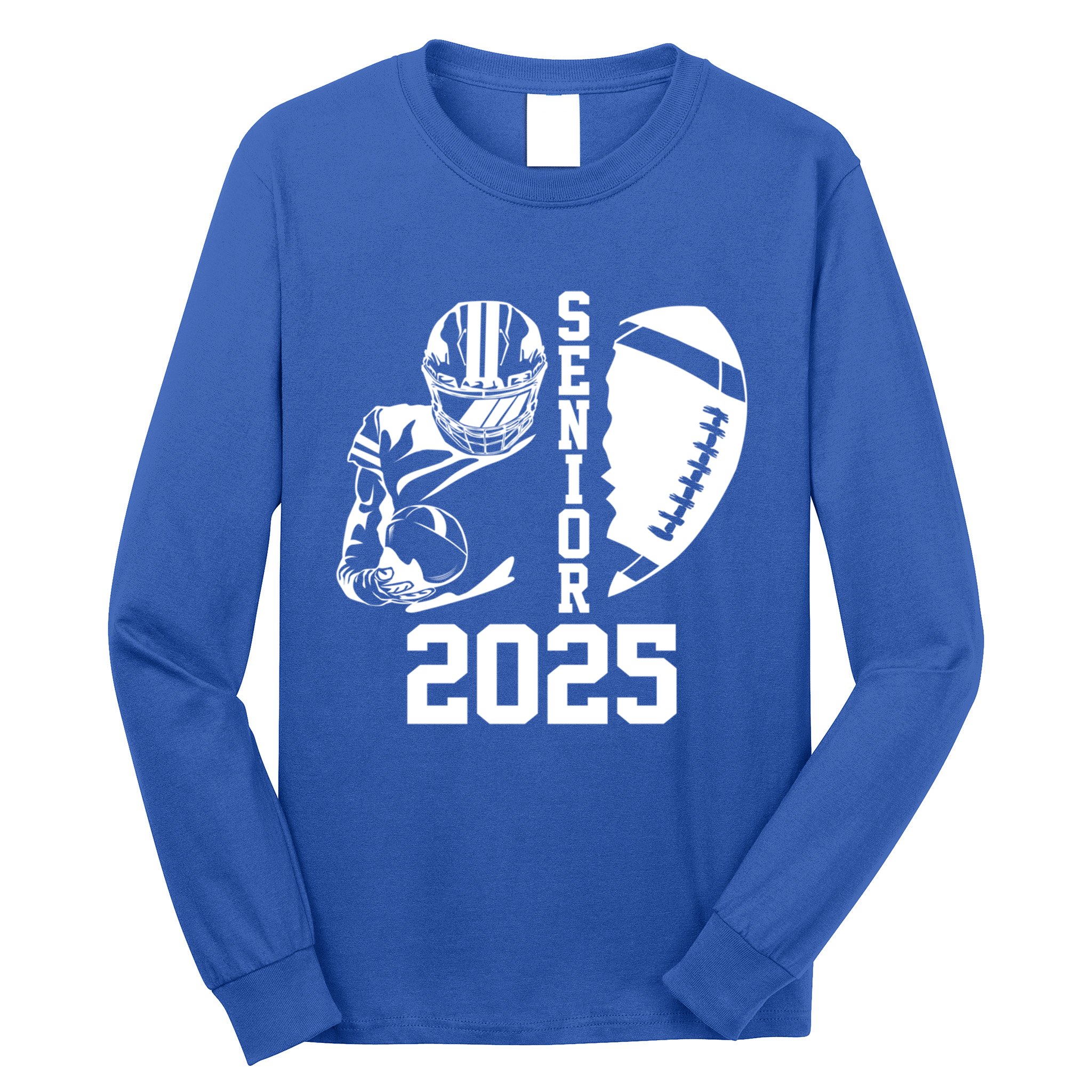 Graduate Senior Class Of 2025 Graduation American Football Gift Long Sleeve Shirt