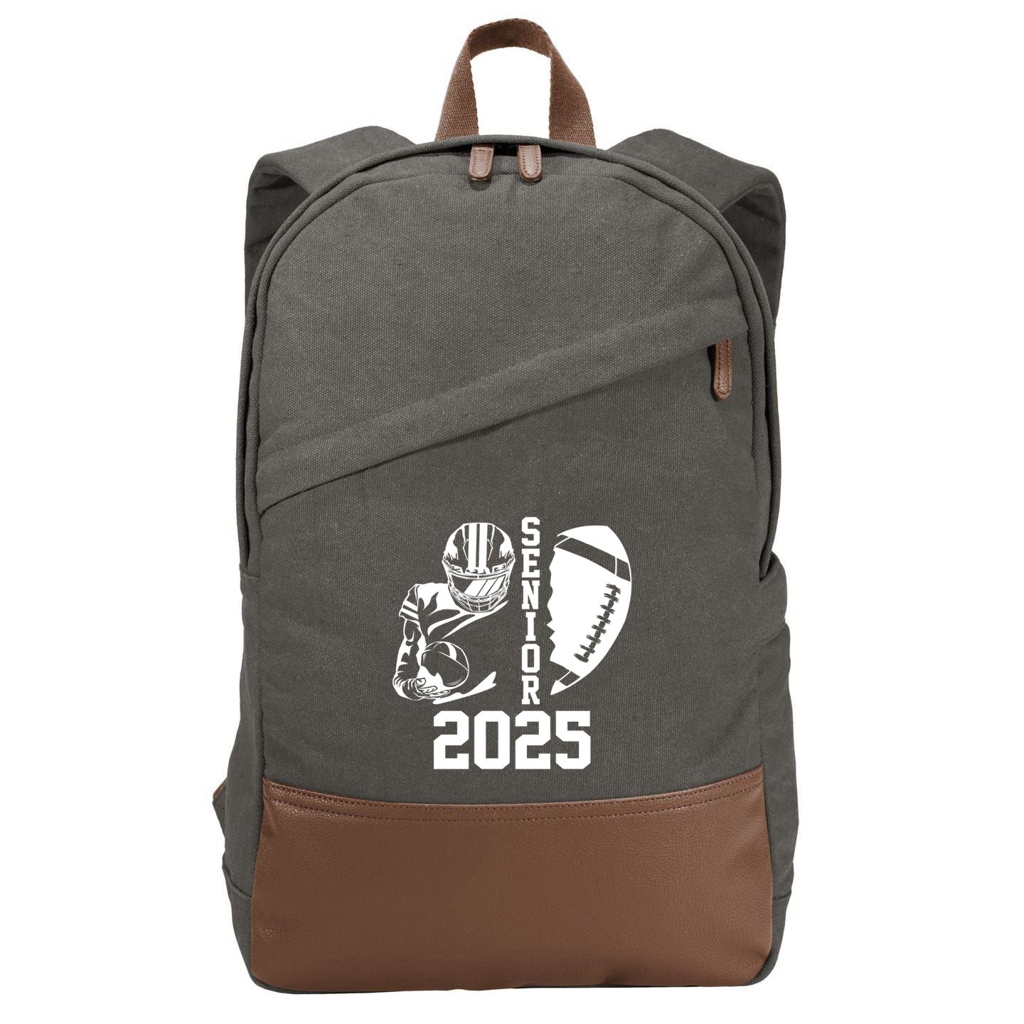 Graduate Senior Class Of 2025 Graduation American Football Gift Cotton Canvas Backpack