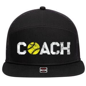 Gifts Softball Coaches Appreciation Softball Coach 7 Panel Mesh Trucker Snapback Hat