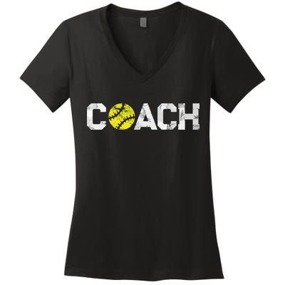 Gifts Softball Coaches Appreciation Softball Coach Women's V-Neck T-Shirt