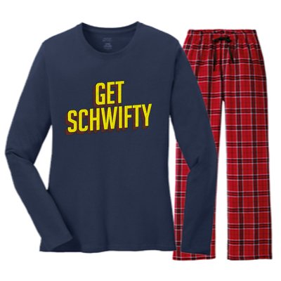 Get Schwifty Classic Comic Book Style Women's Long Sleeve Flannel Pajama Set 