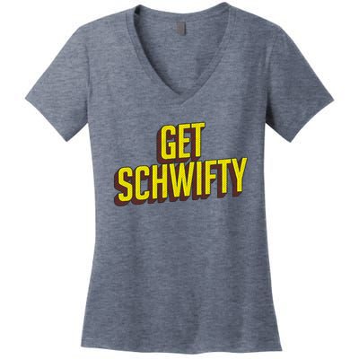 Get Schwifty Classic Comic Book Style Women's V-Neck T-Shirt