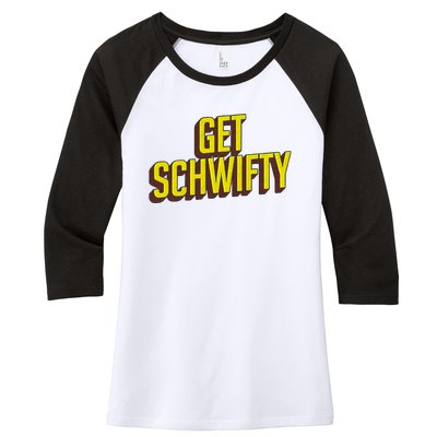 Get Schwifty Classic Comic Book Style Women's Tri-Blend 3/4-Sleeve Raglan Shirt