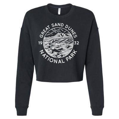 Great Sand Dunes National Park Cool White Line Art Outdoor Gift Cropped Pullover Crew