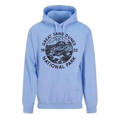 Great Sand Dunes National Park Cool White Line Art Outdoor Gift Unisex Surf Hoodie