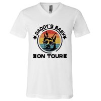 German Shepherd Daddys Dog On Tour Vintage German Shepard V-Neck T-Shirt