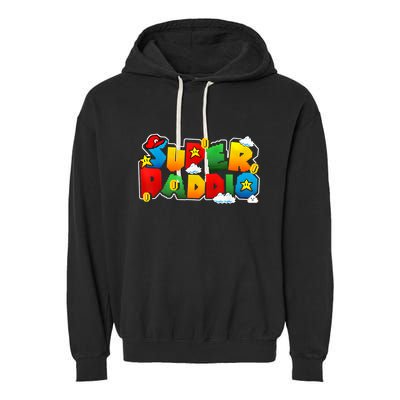 Gamer Super Daddy Funny Father Day Gifts From Wife & Kids Garment-Dyed Fleece Hoodie