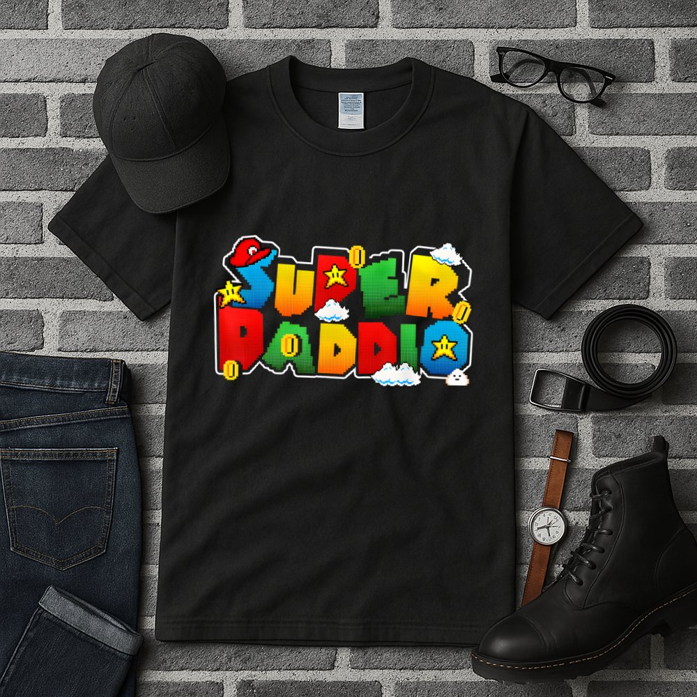 Gamer Super Daddy Funny Father Day Gifts From Wife & Kids Tall T-Shirt