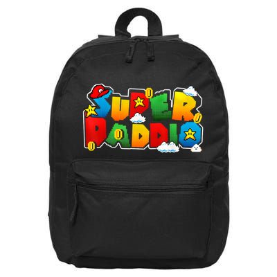 Gamer Super Daddy Funny Father Day Gifts From Wife & Kids 16 in Basic Backpack
