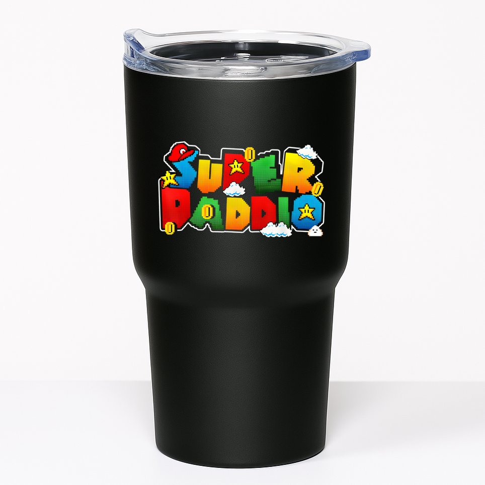 Gamer Super Daddy Funny Father Day Gifts From Wife & Kids Tumbler
