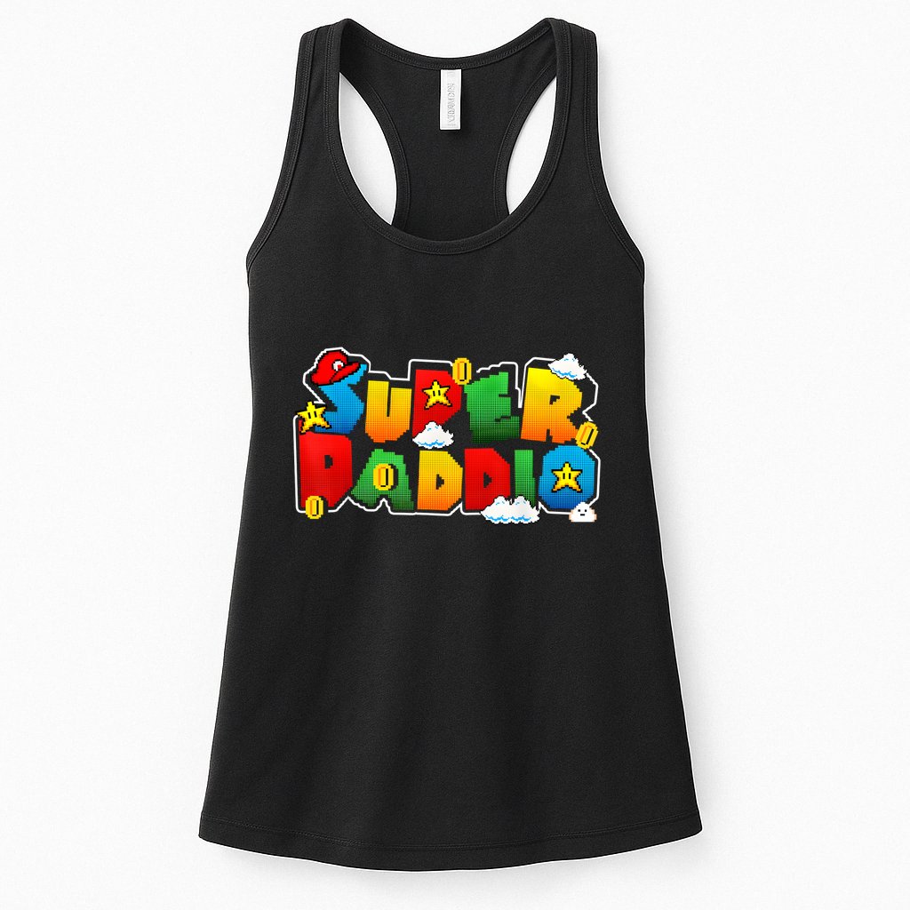 Gamer Super Daddy Funny Father Day Gifts From Wife & Kids Womens Tank Top