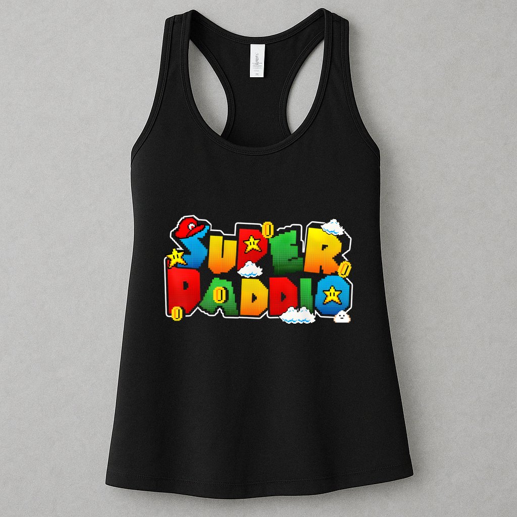 Gamer Super Daddy Funny Father Day Gifts From Wife & Kids Womens Tank Top