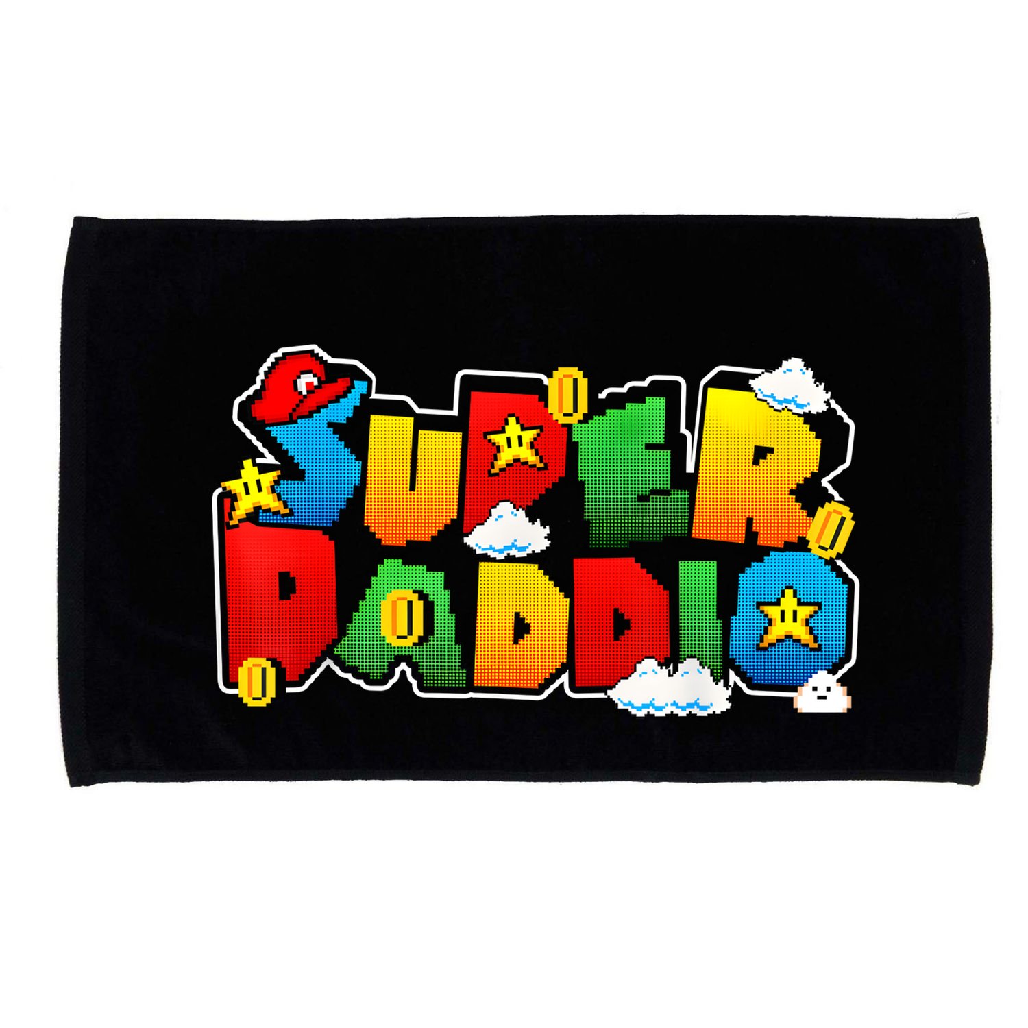 Gamer Super Daddy Funny Father Day Gifts From Wife & Kids Microfiber Hand Towel
