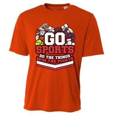 Go Sports Do The Things Win The Points Athlete Football Meaningful Gift Cooling Performance Crew T-Shirt