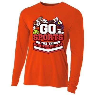 Go Sports Do The Things Win The Points Athlete Football Meaningful Gift Cooling Performance Long Sleeve Crew