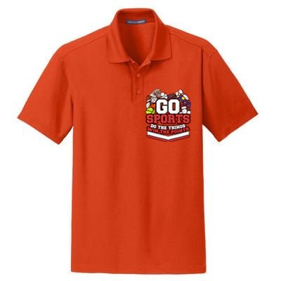 Go Sports Do The Things Win The Points Athlete Football Meaningful Gift Dry Zone Grid Polo